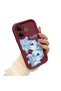 Vivo V60 Lite Compatible Case Camera Protector Claret Red Silicone Couple Phone Case Floral Pattern - 2