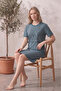 Cotton Patterned Striped Interlock Knitted Short Sleeve Nightgown Dress 95cm - 4