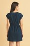 Women's Navy Blue Side Slit Buckled V-Neck Mini Beach Dress H110427 - 3