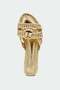 Ocean Asymmetrical Cut Women's Gold Flat Slippers - 4