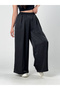 Black Satin Women's Palazzo Trousers Coc3250 - 6