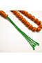 Musk Afghani Rosary 33 Beads 16x15.5mm Orange Pattern Prayer Beads Tasbih Green Cord Tassel - 2