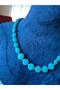 Natural Turquoise Stone Necklace 52 cm – Handmade Natural Stone Necklace – Blue Turquoise Evil Eye Design - 2