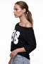 98 Printed Boat Neck Oversize T-Shirt - 2