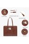 Laptop Bag for Women Vintage Leather Laptop Tote 15.6 inch Large Capacity Computer bag with Clutch Purse for Work - 5