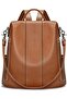 S-ZONE Leather Backpack Purses for Women Antitheft Soft Rucksack Ladies Shoulder Bag Medium | Genuine Leather, Medium Fits 9.7-inch Tablet, for Work Travel Daily Commute, Multi Pockets, Adjustable Dua