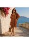 Par-13041 Purple Floral Patterned Laser Beach Dress & Pareo |   Eos Collective