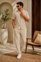Rooy Wrinkled Crinkle Fabric Summer Lycra Men's Shirt and Pants Set - 3