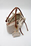 Women's Cream Tan Drawstring Crossbody Hand and Shoulder Bag with Charm Accessories - 6