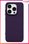 Deep Purple Liquid Inside Velvet Matte Silicone Case for iPhone 14 Pro