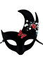 Black Pearled Stone Suede Venetian Party Mask