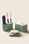 Perla 3 Piece Bathroom Set Toothbrush Holder Makeup Cotton Swab Stand and Soap Dish - 2