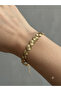 Gold Plated Round Plate Steel Bracelet