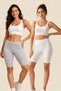 2-Pack Women's Cotton Stretchy Short Tights Above-Knee Biker Tights Set Gathering Comfortable Casual Sports Two-Piece Shorts Tights Combination No-Show Biker Tights