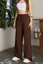 Women's High Waist Linen Blend Palazzo Loose Trousers