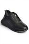 Z555090103 Black Genuine Leather Thick Soled Sports Shoes Sneakers - 6