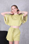 Relaxed Fit Crop Top and High Waist Shorts Set |   Double Set - 2