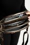 Women's Hand and Shoulder Bag with Multiple Compartments, Zipper, Logo, Cross Strap, Brown - 4