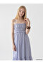 فستان منقوش بياقة مربعة وحزام من Özmarka للموسم الجديد - 2