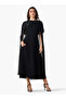 NOIR GRID AND FLORAL EMBROIDERED CAPE GOWN - 3