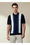 STRIPE ZIP POLO