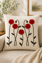 Decorative Punch Throw Pillow Cover Linen Fabric with Hidden Zipper 43X43