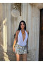Silver Sequined Mini Skirt
