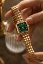 Cantien Women's Wristwatch Gold Square Case Green Dial – Steel Bracelet Band, Quartz Movement, Stylish & Modern Watch - 6