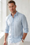 Blue 100% Cotton Relaxed Fit Men's Shirt – Summer Breathable Modern Shirt 2602611