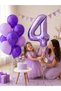 Birthday Balloon Set for 1-9 Years Old 32 Inch Foil Number Balloon and 7 Balloon Stands - 3