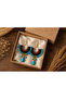 Bohemian Turquoise Beaded Macrame Women's Earrings Handmade Ethnic Design Earrings - 2