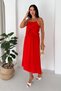 Women's Strappy Bow Detailed Midi Dress - 5