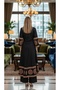 Anarkali ajrak Black 3 pic full stitched dress - 4