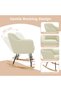 Nursery rocking chair with cushion, large rocking chair, comfortable plush upholstered chair with sturdy wooden legs, 158 kg load capacity, for living room, bedroom - 6