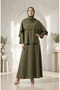 Krinkle Textured Stylish Hijab Double Set 2294-01 Khaki