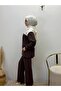 Women's Zippered Double Set Comfortable Cut Hijab Tracksuit Set - 3
