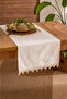 Tassel Detailed Runner - Tablecloth Beige - 2