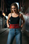Red Wide Corset Belt with Three Buckles Waist Cincher - 4