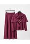 Women's Self-Textured 3-Piece Hijab Set (Blouse, Skirt, Shawl Cape with Buckle)