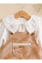 Girl's Floral Patterned Shirt Dress Set – Stylish Combination with Collared Long Sleeve Blouse and Lace Detail - 4