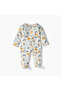 Printed Sleepsuit with Long Sleeves and Zip Closure - 2