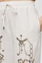 Women's Stone and Bead Embroidered Natur Palazzo Trousers - 3