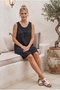 Black Lace Collar Sleeveless Lined Skirt Embroidered Casual Cotton Woven Dress 102 55 - 7