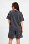 Women's Good Night Printed Shorts and Oversize Short Sleeve T-Shirt Shorts Set - 2