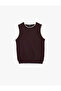 Color Contrast Layered Sleeveless Crew Neck Knitwear Sweater - 5