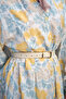 Women's Watercolor Patterned Half Button Detail Dress Yellow - 5