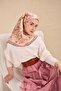Twill Silk Scarf Large Floral Dusty Pink 90X90 - 4