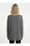 Women's Gray Knitwear Oversize Long Sleeve Blouse - 2