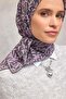 Cotton Polyester Soft Scarf Light Pink Flora Patterned Non-Slip Textured 90X90 - 4