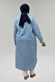 68056 Plus Size Button Detailed Denim Tencel Tunic - Ice Blue - 4